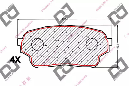 Комплект тормозных колодок DJ PARTS BP1849